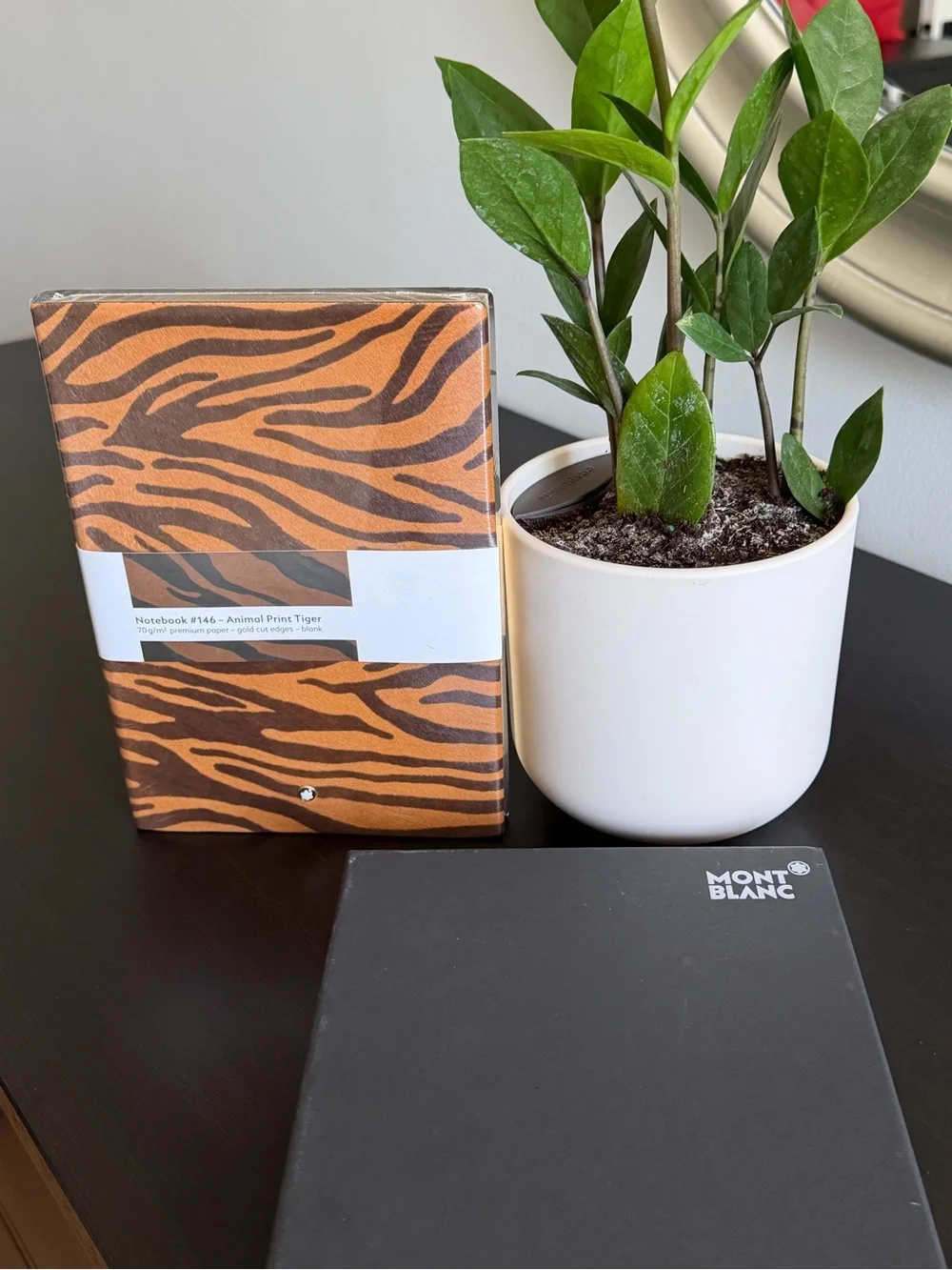 Montblanc Notebook #146 Pony Hair Tiger Premium Paper Blank Gold Cut Notebook